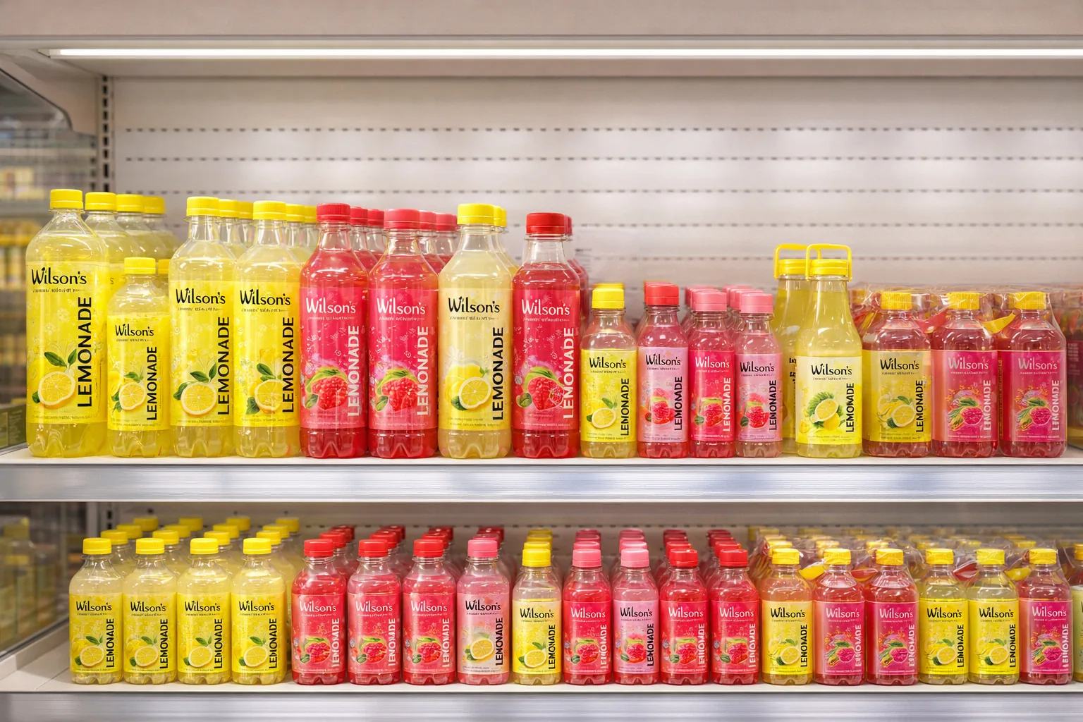 Wilson's Lemonade on supermarket shelf