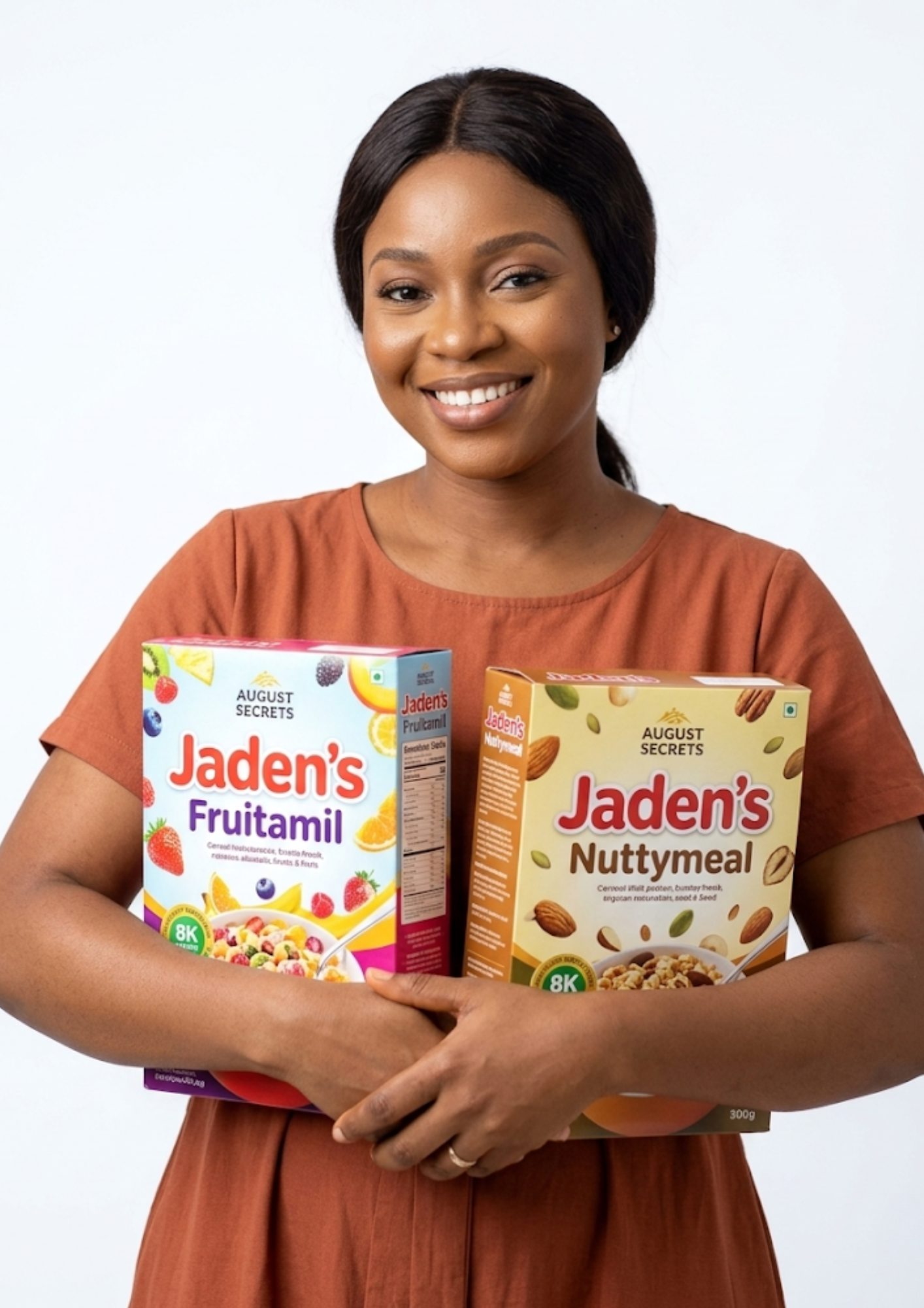August Secrets - Happy mother with Jaden's cereals